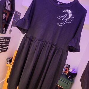 Bat And Moon Reworked Mini Dress